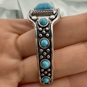 New Antique Vintage Turquoise Stone Color Silver Women's Bracelet